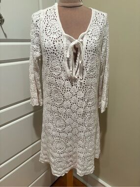 A.N.A. Women’s White Crochet Swim Cover-Up